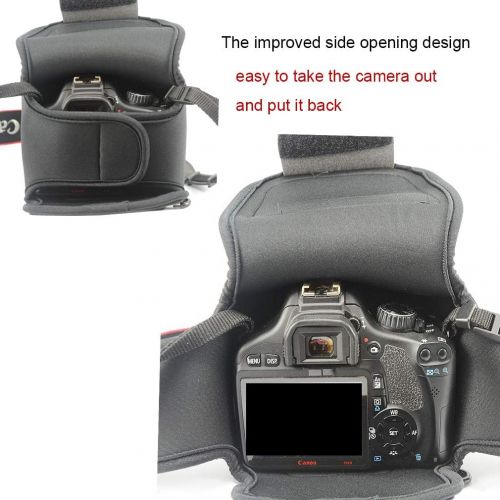  First2savvv Neoprene Camera Case Bag for Nikon D7500 D7200 D7100 D5600 D3500 D3400 D5500 D3300 D5300 D5200 D5100 D5000 D3200 D90 D80 D3100 D3000 with 18-55mm Lens + Cleaning Cloth