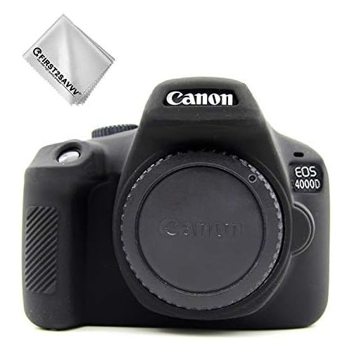  First2savvv Rubber Camera Case Bag Full Cover for Canon EOS 4000D Rebel T100 3000D XJPT-4000D-S01