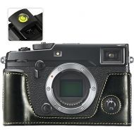 First2savvv XJPT-XPRO2-D01 Black Leather Half Camera Case Bag Cover base for Fujifilm X-Pro2 . XPro2 + gradienter
