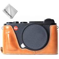 First2savvv Leather Half Camera Case Bag Cover Base for Leica CL+ Cleaning Cloth XJD-Leica CL-D09