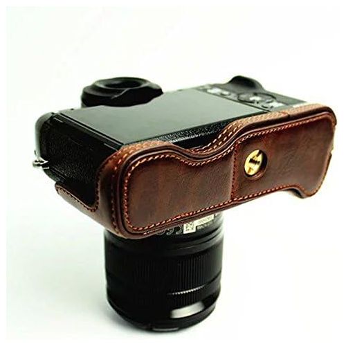  First2savvv XJD-XT1-D10 dark Brown Leather Half Camera Case Bag Cover base for FUJIFILM X-T1 XT1