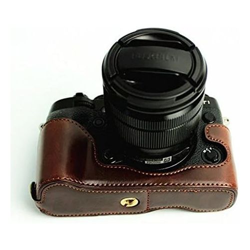  First2savvv XJD-XT1-D10 dark Brown Leather Half Camera Case Bag Cover base for FUJIFILM X-T1 XT1