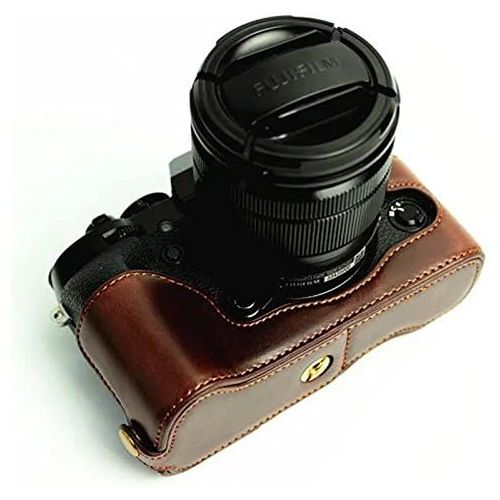  First2savvv XJD-XT1-D10 dark Brown Leather Half Camera Case Bag Cover base for FUJIFILM X-T1 XT1