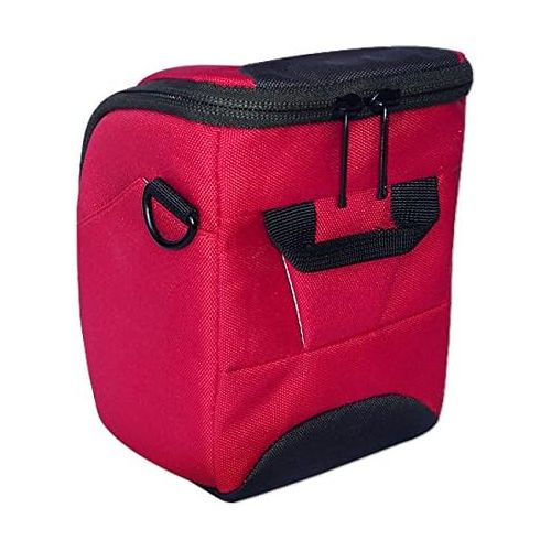  First2savvv BDV0702 anti-shock red Nylon camera case bag for Canon PowerShot SX420 . SX410 . EOS M10 . EOS M3. G1X Mark II . G3X + SD card reader