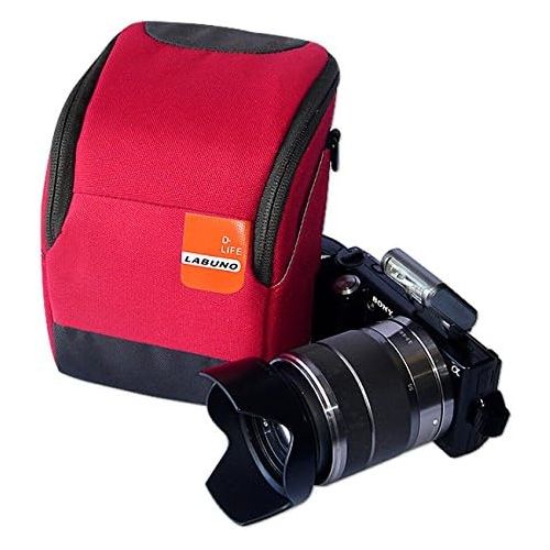  First2savvv BDV0702 anti-shock red Nylon camera case bag for Canon PowerShot SX420 . SX410 . EOS M10 . EOS M3. G1X Mark II . G3X + SD card reader