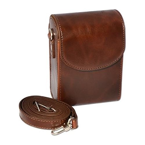  First2savvv dark brown premium quality genuine leather camera case pouch bag with shoulder strap for Canon PowerShot SX270 HS PowerShot SX280 HS SAMSUNG WB850F WB150F WB150 WB750 W