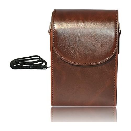  First2savvv dark brown premium quality genuine leather camera case pouch bag with shoulder strap for Canon PowerShot SX270 HS PowerShot SX280 HS SAMSUNG WB850F WB150F WB150 WB750 W