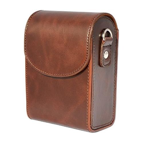  First2savvv dark brown premium quality genuine leather camera case pouch bag with shoulder strap for Canon PowerShot SX270 HS PowerShot SX280 HS SAMSUNG WB850F WB150F WB150 WB750 W