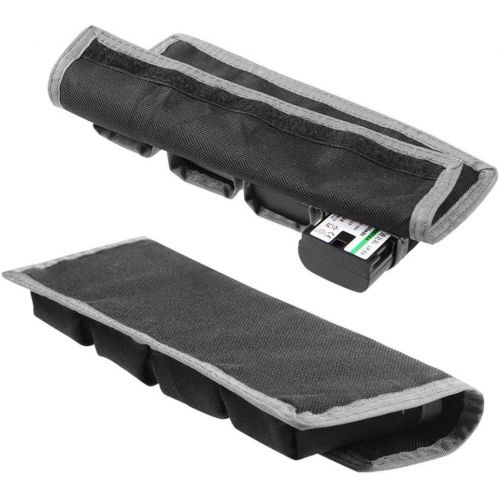  First2savvv DSLR Battery Case Holder Storage Bag (4 Pocket) for AA/AAA Battery and Canon LP-E6 LP-E8 LP-E10 LP-E12, Nikon EN-EL14 EN-EL15, Sony NP-FW50 NP-F550 NP-FM500H etc