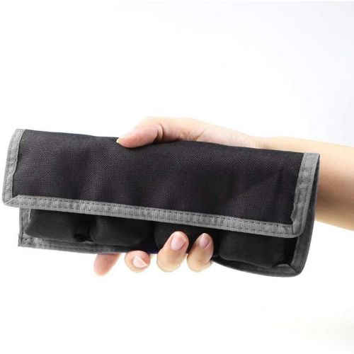  First2savvv DSLR Battery Case Holder Storage Bag (4 Pocket) for AA/AAA Battery and Canon LP-E6 LP-E8 LP-E10 LP-E12, Nikon EN-EL14 EN-EL15, Sony NP-FW50 NP-F550 NP-FM500H etc