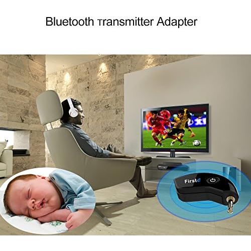  [아마존베스트]-Service-Informationen FirstE Portable Wireless Bluetooth Transmitter Connects to TV and 3.5mm Aux Audio Devices