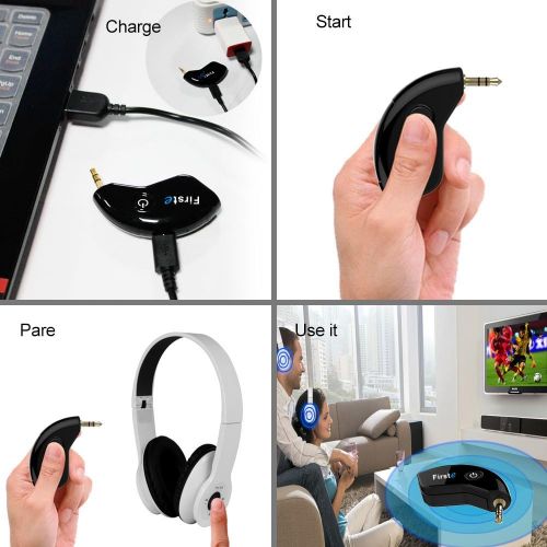  [아마존베스트]-Service-Informationen FirstE Portable Wireless Bluetooth Transmitter Connects to TV and 3.5mm Aux Audio Devices