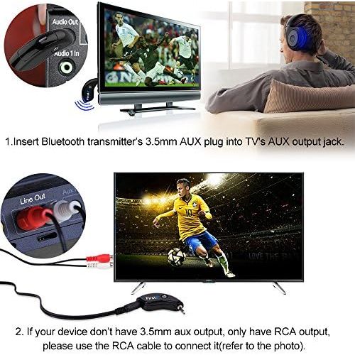  [아마존베스트]-Service-Informationen FirstE Portable Wireless Bluetooth Transmitter Connects to TV and 3.5mm Aux Audio Devices