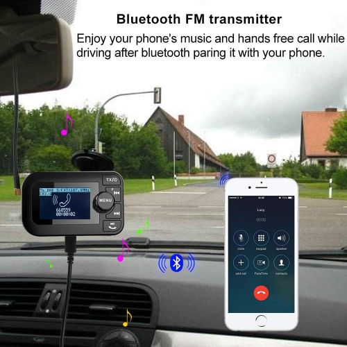  [아마존베스트]-Service-Informationen FirstE Car DAB/DAB + Radio Adapter Portable Crystal Digital Sound FM Transmitter, 2.4 Inch TFT Colour Display Bluetooth Receiver - Handsfree Call/TF Card Play/Dual USB Car Charger/