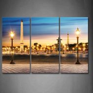 Firstwallart First Wall Art - Lamp Post Near The Fountain Wall Art Painting Pictures Print On Canvas City The Picture For Home Modern Decoration