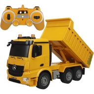 [아마존핫딜][아마존 핫딜] Fisca fisca Remote Control Truck 6 Channel 2.4Ghz RC Dump Truck Authorized by Mercedes-Benz Construction Vehicle Toy Machine Model with LED Lights and Simulation Sound for Kids