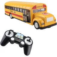 [아마존핫딜][아마존 핫딜] Fisca fisca RC School Bus Remote Control Car Vehicles 6 Ch 2.4G Opening Doors Acceleration & Deceleration Toys with Simulated Sounds and LED Lights Rechargeable Electronic Hobby Truck fo
