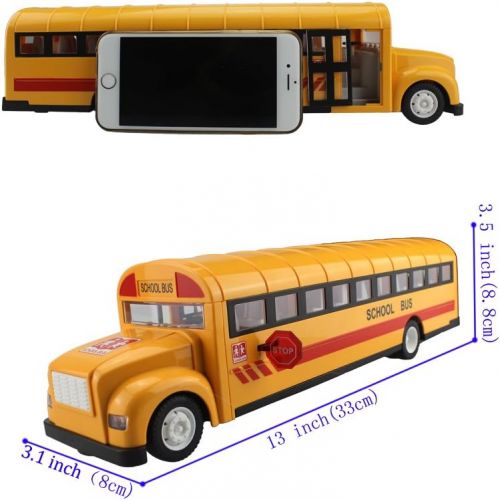  [아마존핫딜][아마존 핫딜] Fisca fisca RC School Bus Remote Control Car Vehicles 6 Ch 2.4G Opening Doors Acceleration & Deceleration Toys with Simulated Sounds and LED Lights Rechargeable Electronic Hobby Truck fo