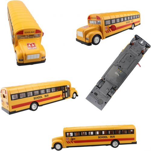  [아마존핫딜][아마존 핫딜] Fisca fisca RC School Bus Remote Control Car Vehicles 6 Ch 2.4G Opening Doors Acceleration & Deceleration Toys with Simulated Sounds and LED Lights Rechargeable Electronic Hobby Truck fo