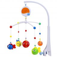 [아마존 핫딜] Fisca Baby Musical Crib Mobile, Infant Bed Decoration Toy Hanging Rotating Bell with Melodies Dual Purpose (Mobile & Bath Toy)
