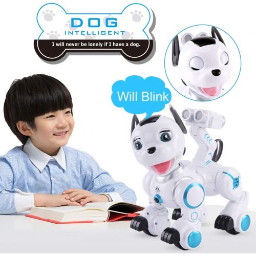  [아마존베스트]Fisca fisca Remote Control Robotic Dog RC Interactive Intelligent Walking Dancing Programmable Robot Puppy Toys Electronic Pets with Light and Sound for Kids Boys Girls Age 6, 7, 8, 9, 1