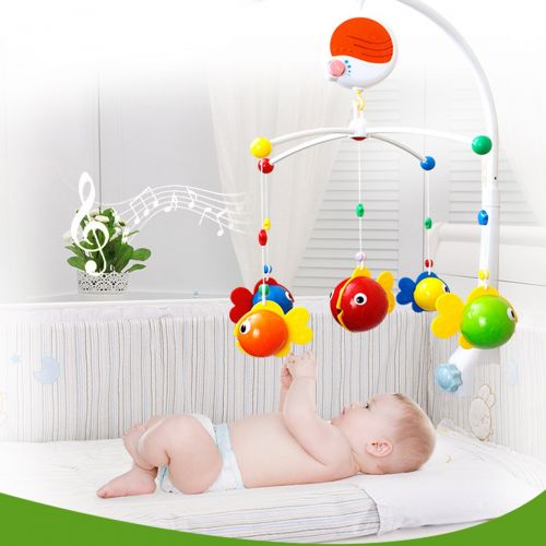  Fisca Baby Musical Crib Mobile, Infant Bed Decoration Toy Hanging Rotating Bell with Melodies Dual Purpose (Mobile & Bath Toy)