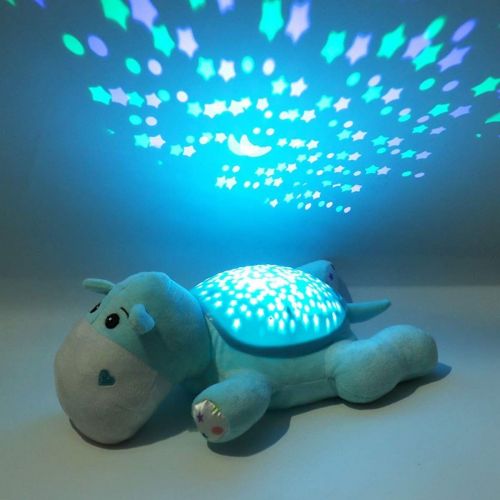  Fisca Baby Sleep Soother, Infant Slumber Buddies 60 Lullabies White Noise Starlight Projection Sound Machine (Plush Hippo)