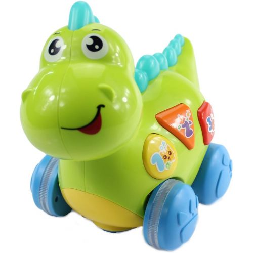  fisca Baby Toys Musical Walking Dinosaur for Babies & Toddlers, Preschool Learning Educational Toys with Lights and Music