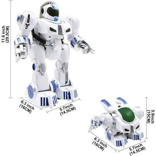  fisca Remote Control Robot RC Fingerprinting Transform Smart Walking Dancing Intelligent Programmable Robots Toys with Light and Sound for Kids Boys Girls