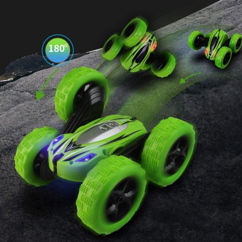  Fisca RC Car Remote Control Stunt Car, 4WD Monster Truck Double Sided Rotating Tumbling - 2.4GHz High Speed Rock Crawler Vehicle with Headlights for Kids Age 4, 5, 6, 7, 8, 9-12 Ye