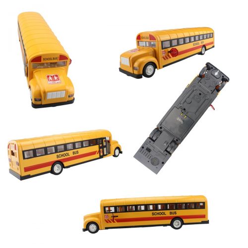 Fisca fisca RC School Bus Remote Control Car Vehicles 6 Ch 2.4G Opening Doors Acceleration & Deceleration Toys with Simulated Sounds and LED Lights Rechargeable Electronic Hobby Truck fo