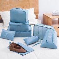 Fishagelo 8 Pcs Travel Organizer Waterproof Clothing Travel Luggage Garment Bag (Color : Color Pink, Size : OneSize)