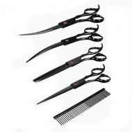 Fishagelo Professional Pet Scissors Kit Sharp Edge Dog Cat 4pcs Grooming with Storage Bag