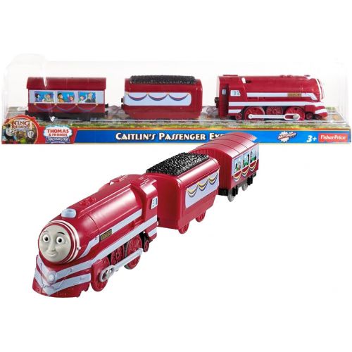  Fisher Price Year 2013 Thomas and Friends As Seen On King of the Railway DVD Series Trackmaster Motorized Railway Battery Powered Tank Engine 3 Pack Train Set - CAITLINS PASSENGER