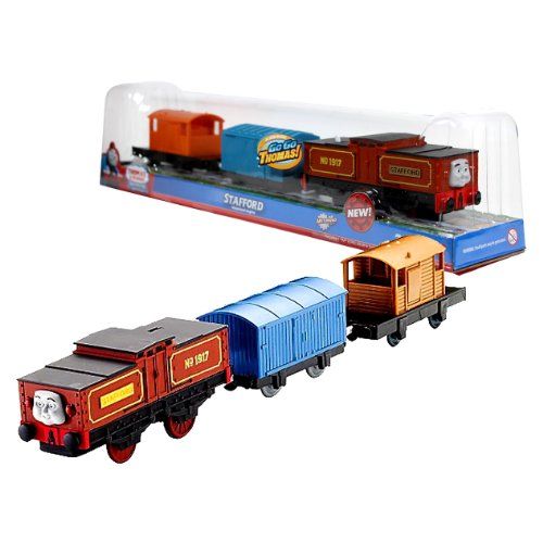  Fisher Price Year 2012 Thomas and Friends DVD Series Go Go Thomas! Trackmaster Motorized Railway Battery Powered Tank Engine 3 Pack Train Set - Battery-Electric Shunting Engine STA