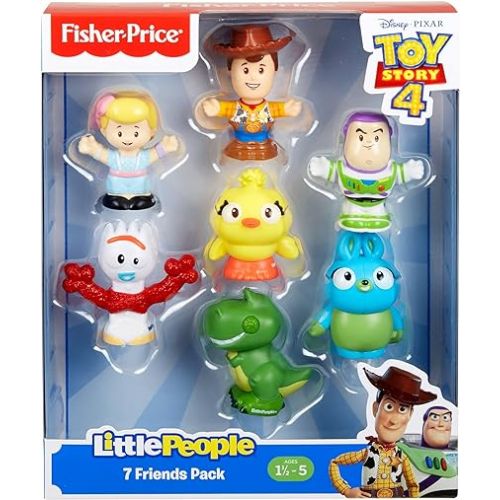 피셔프라이스 Fisher-Price Little People Toddler Toys Disney Toy Story 7 Friends Pack Figure Set with Woody & Buzz Lightyear for Ages 18+ Months (Amazon Exclusive)