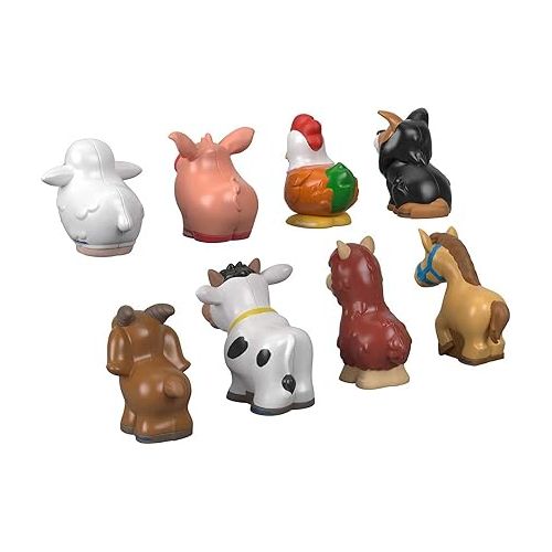 피셔프라이스 Fisher-Price Little People Toddler Toys Farm Animal Friends 8-Piece Figure Set for Pretend Play Ages 1+ Years