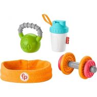 Fisher-Price Teething & Rattle Toys Baby Biceps Gift Set, Gym-Themed for Infant Fine Motor & Sensory Play, 4 Pieces