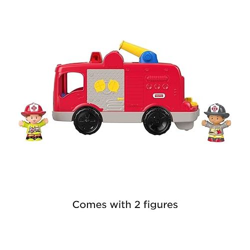 피셔프라이스 Fisher-Price Little People Musical Toddler Toy Helping Others Fire Truck with Lights Sounds & 2 Figures for Ages 1+ Years