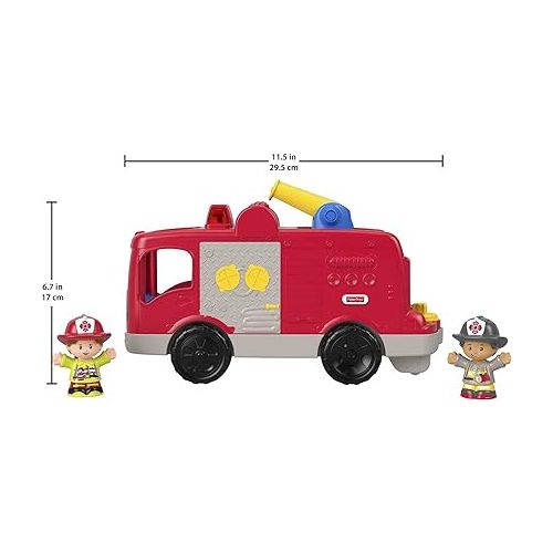 피셔프라이스 Fisher-Price Little People Musical Toddler Toy Helping Others Fire Truck with Lights Sounds & 2 Figures for Ages 1+ Years