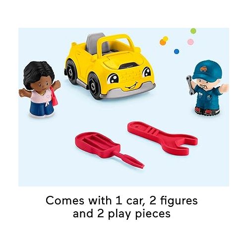 피셔프라이스 Fisher-Price Little People Toddler Toy Light-Up Learning Garage Playset with Smart Stages, Car & Ramp for Pretend Play Kids Ages 1+ Years