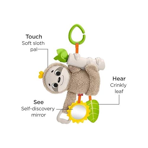 피셔프라이스 Fisher-Price Baby Toy Slow Much Fun Stroller Sloth With Motion & Sensory Details For Newborn Take-Along Play