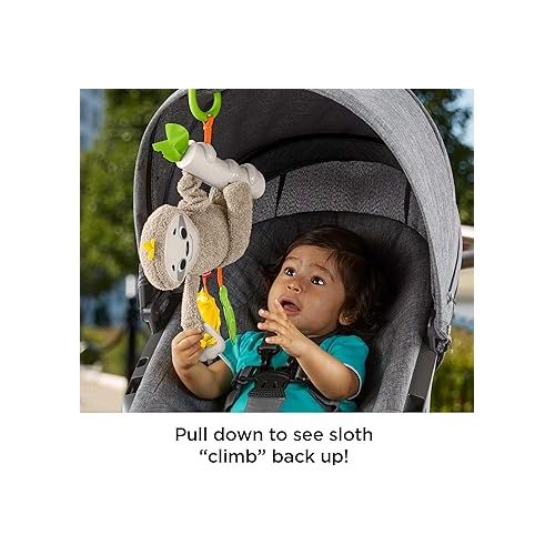 피셔프라이스 Fisher-Price Baby Toy Slow Much Fun Stroller Sloth With Motion & Sensory Details For Newborn Take-Along Play