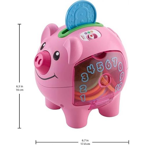 피셔프라이스 Fisher-Price Baby & Toddler Toy Laugh & Learn Smart Stages Piggy Bank with Learning Songs & Phrases for Infants Ages 6+ Months