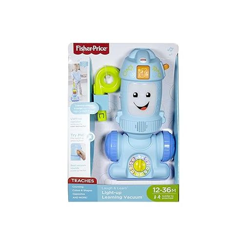 피셔프라이스 Fisher-Price Toddler Toy Laugh & Learn Light-Up Learning Vacuum Musical Push Along for Pretend Play Infants Ages 1+ Years?