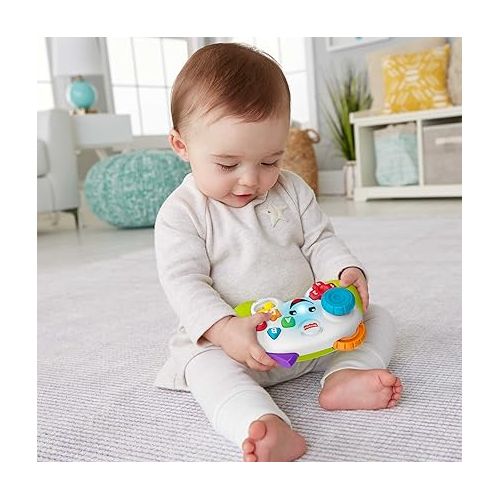 피셔프라이스 Fisher-Price Laugh & Learn Baby & Toddler Toy Game & Learn Controller Pretend Video Game with Music Lights & Activities Ages 6+ Months?