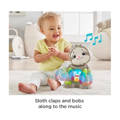 피셔프라이스 Fisher-Price Linkimals Learning Toy Smooth Moves Sloth with Interactive Music and Lights for Infants and Toddlers