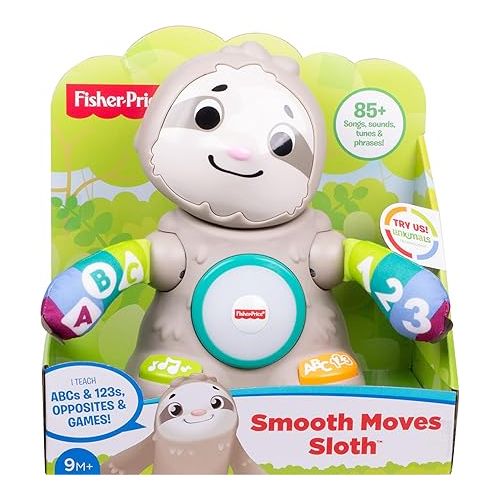 피셔프라이스 Fisher-Price Baby Learning Toy Linkimals Smooth Moves Sloth for Ages 9+ Months, Compatible Only with Linkimals Items
