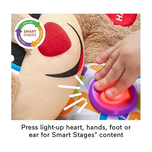 피셔프라이스 Fisher-Price Baby & Toddler Toy Laugh & Learn Smart Stages Puppy Musical Plush with Lights & Phrases for Infants Ages 6+ Months