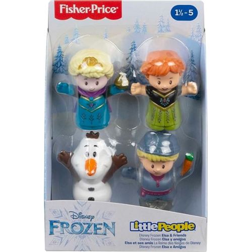 피셔프라이스 Fisher-Price Little People Toddler Toys Disney Frozen Elsa & Friends Figure Set with Anna Kristoff & Olaf for Ages 18+ Months
